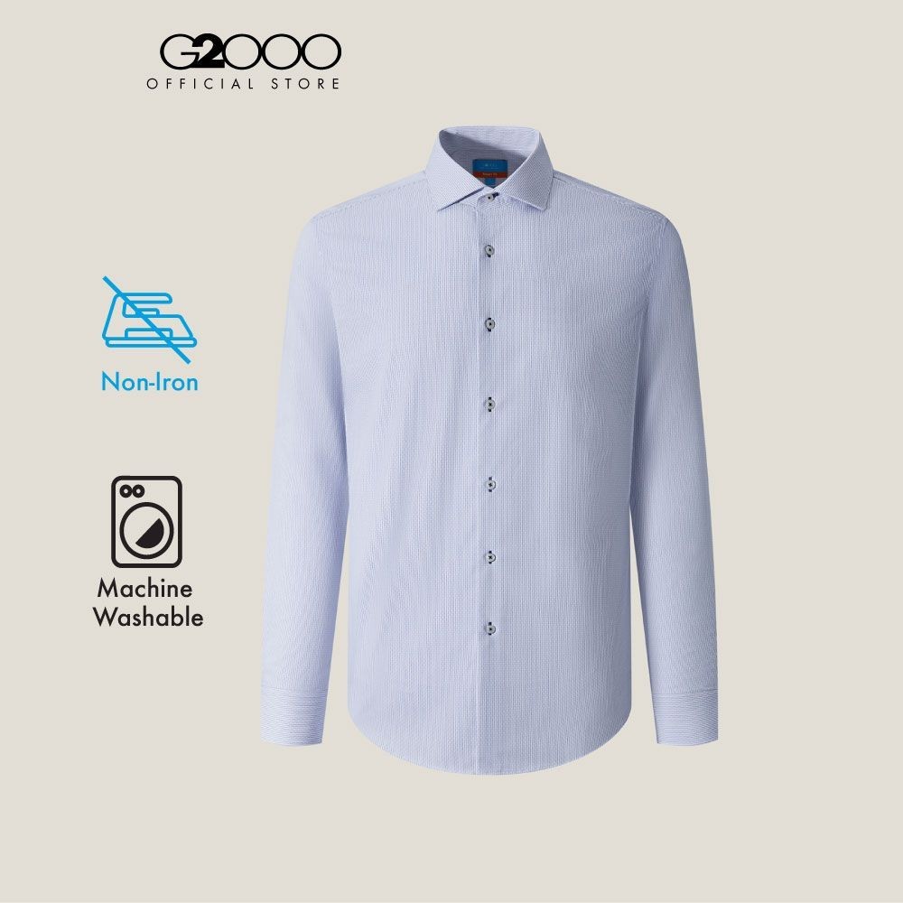 G2000 เสื้อเชิ้ตแขนยาวแบบทางการสำหรับผู้ชาย ทรง Smart Fit รุ่น 5112367272 BLUE