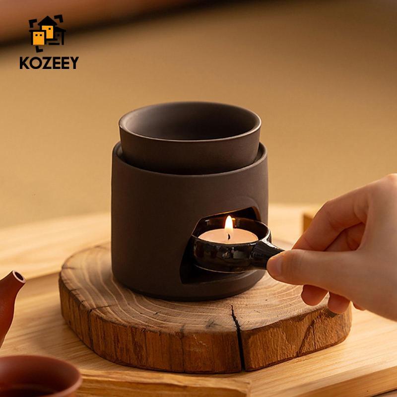KOZEEY เตาน้ํามันหอมระเหยพร้อมช้อนเทียนพร้อมที่ใส่ทีไลท์อุ่นสําหรับห้องนอนระเบียง
