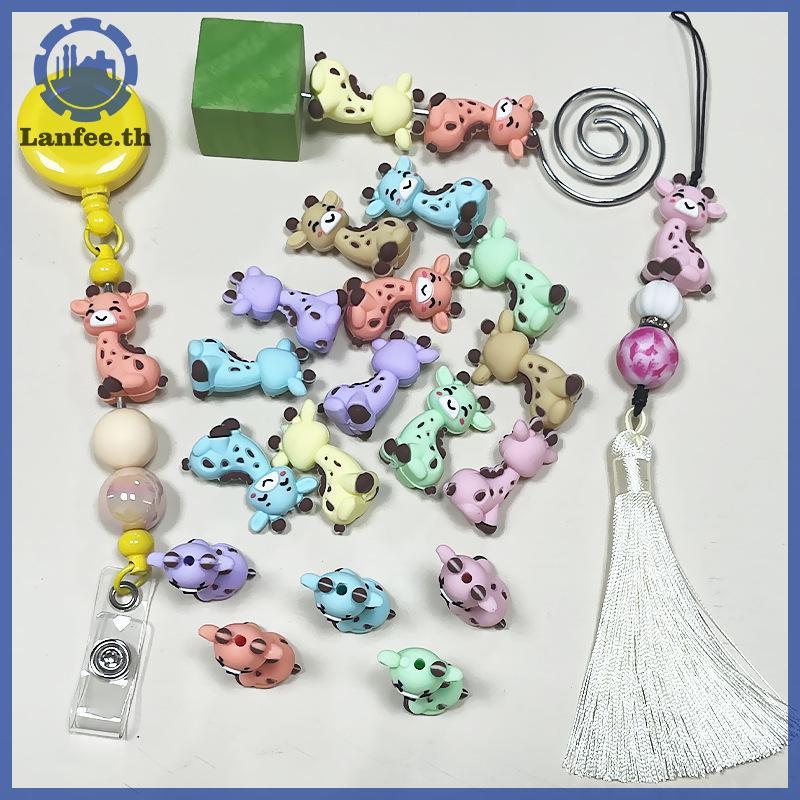 NFE ชุด DIY ทำเครื่องประดับแฟชั่น ปากกา พวงกุญแจ สร้อยข้อมือและสร้อยคอมากมายแบบ 3D ยีราฟจากลูกปัดซิล