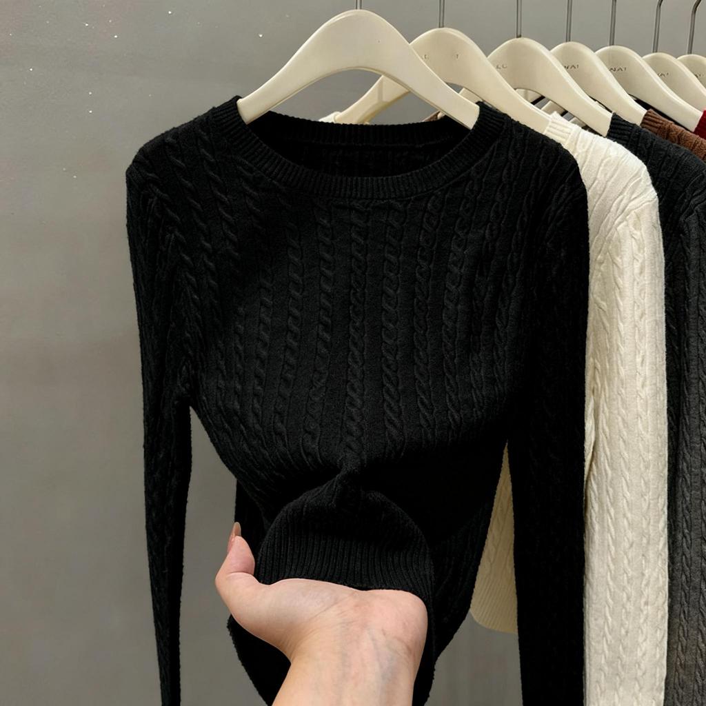 RedBerryเสื้อสเวตเตอร์แขนยาวผู้หญิง ฤดูใบไม้ร่วง/ฤดูหนาว ยืดหยุ่น มีให้เลือกหลายสี88042