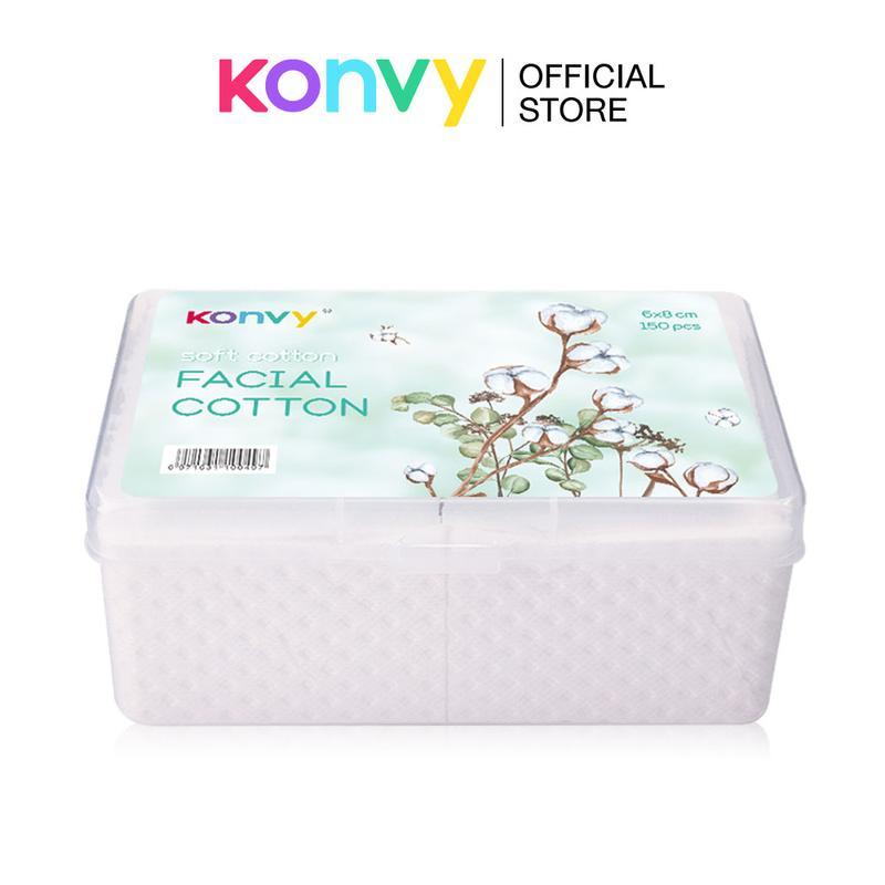 Konvy Facial Cotton 150pcs สำลี แผ่นบาง สำหรับ ใบหน้า