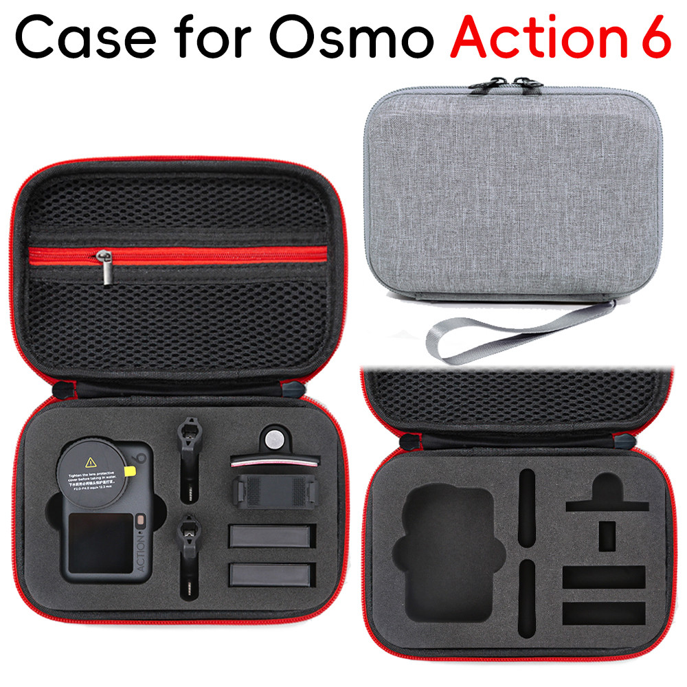 สําหรับกระเป๋าเก็บ DJI Oamo Action 6, กระเป๋าถือกันกระแทกและทนต่อแรงกด, กระเป๋าถือกล้องกีฬา, กระเป๋า DJI Action 6