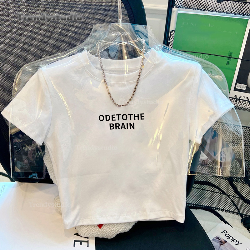 พร้อมส่ง  เสื้อยืดพิมพ์ลาย เสื้อครอปแขนสั้น ผ้าคัตคอน นิ่มใส่สบาย#แขนสั้น เสื้อน่ารัก100%Cotton T-shirt เสื้อยืดผู้หญิง – โปรปัง