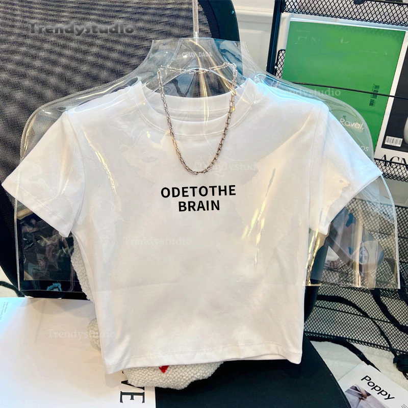 🌈พร้อมส่ง🌈 เสื้อยืดพิมพ์ลาย เสื้อครอปแขนสั้น ผ้าคัตคอน นิ่มใส่สบาย#แขนสั้น เสื้อน่ารัก100%Cotton T-shirt เสื้อยืดผู้หญิง