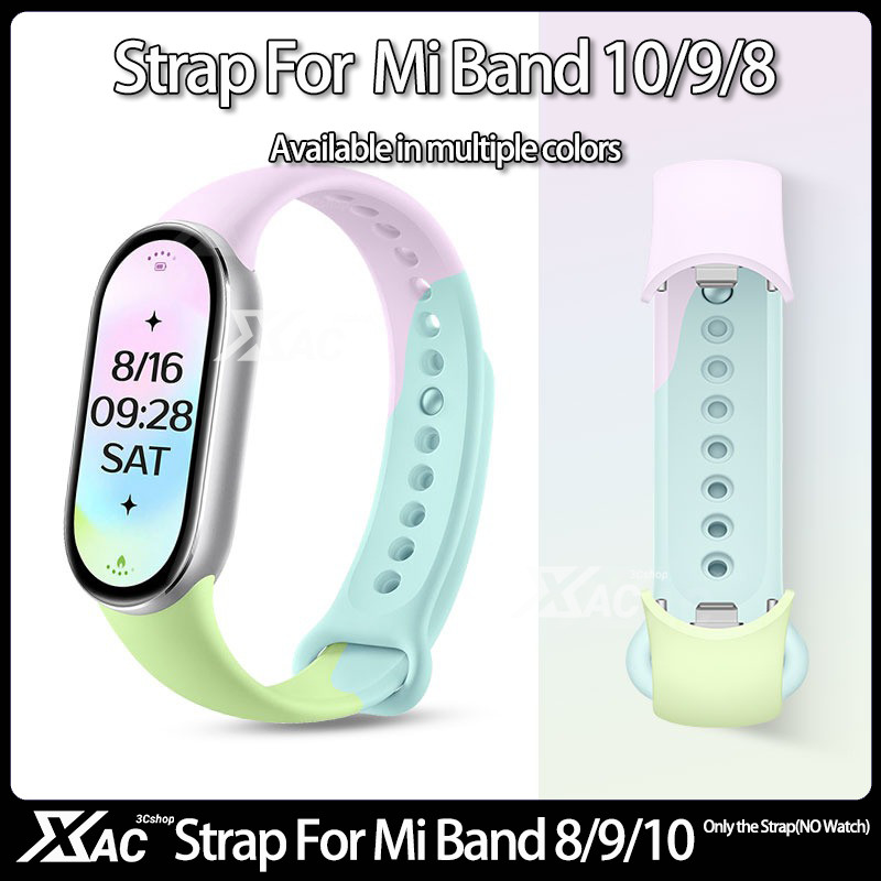 สายนาฬิกาซิลิโคนสําหรับ Xiaomi Mi Band 10 9 8 สายรัดข้อมือสร้อยข้อมือกีฬาสายรัดข้อมือ MiBand 8/9/10 อุปกรณ์เสริมสมาร์ทวอทช์