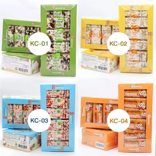 (4กล่อง 48ชิ้น)ข้าวซอยตัด ขนมข้าวซอยตัดธัญพืชรสชาติผลไม้และนม อร่อยมาก ราคาขายส่ง