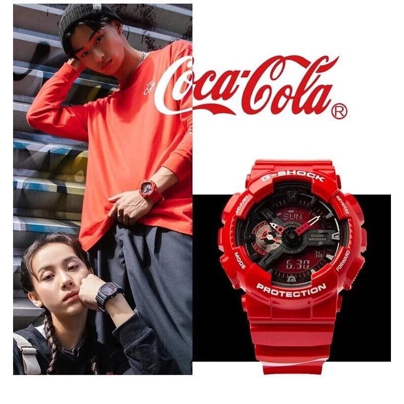 Casio นาฬิกาชาย G-SHOCK x Coca-Cola Limited Joint Sports นาฬิกากันน้ํา GA-110OCA19-4RC