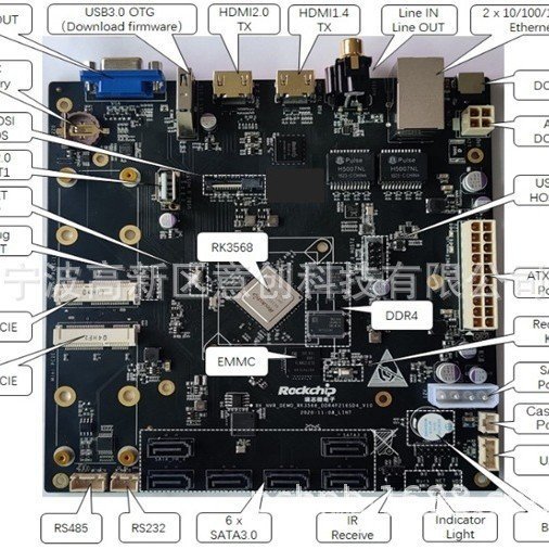 การออกแบบ Ruixin Micro RK3568 และ RK3399PRO การพัฒนาอัจฉริยะ PCBA แบบบูรณาการ IC แผงวงจรอิเล็กทรอนิก