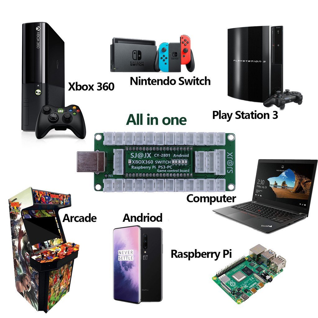 PC/PS/XBOX360/SWITCH/Raspbry pi บอร์ดควบคุมเกม Android ชิปอาเขต