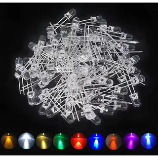 หลอดไฟ LED Super Bright 3mm 5mm 10mm สีขาว สีแดง สีเหลือง สีเขียว สีน้ำเงิน สีม่วง สีชมพู