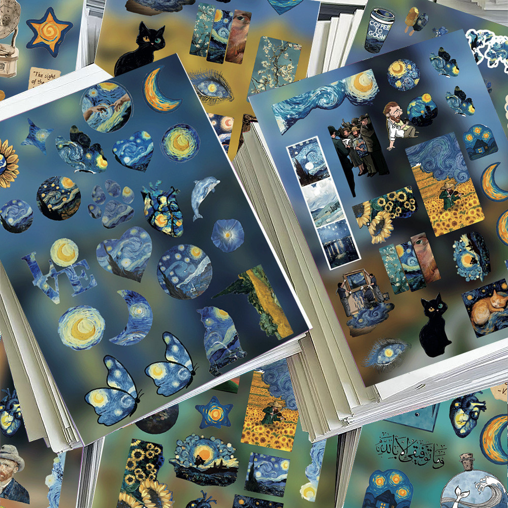 ชุดสติ๊กเกอร์ Vintage Art Van Gogh (8 ชิ้น) - ภาพวาดที่มีชื่อเสียงคลาสสิกสติ๊กเกอร์กันน้ําสําหรับงานฝีมือและตกแต่งผนัง ราคาถูก Shopee Lazada