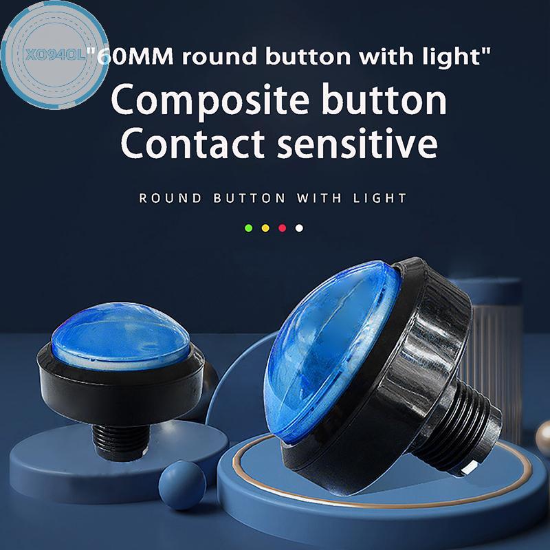 Xo94ol 1 PC 60 มม.ปุ่มอาเขตขนาดใหญ่ LED Illuminated พร้อม Microswitch สําหรับ DIY อาเขตเกมอะไหล่ 12V