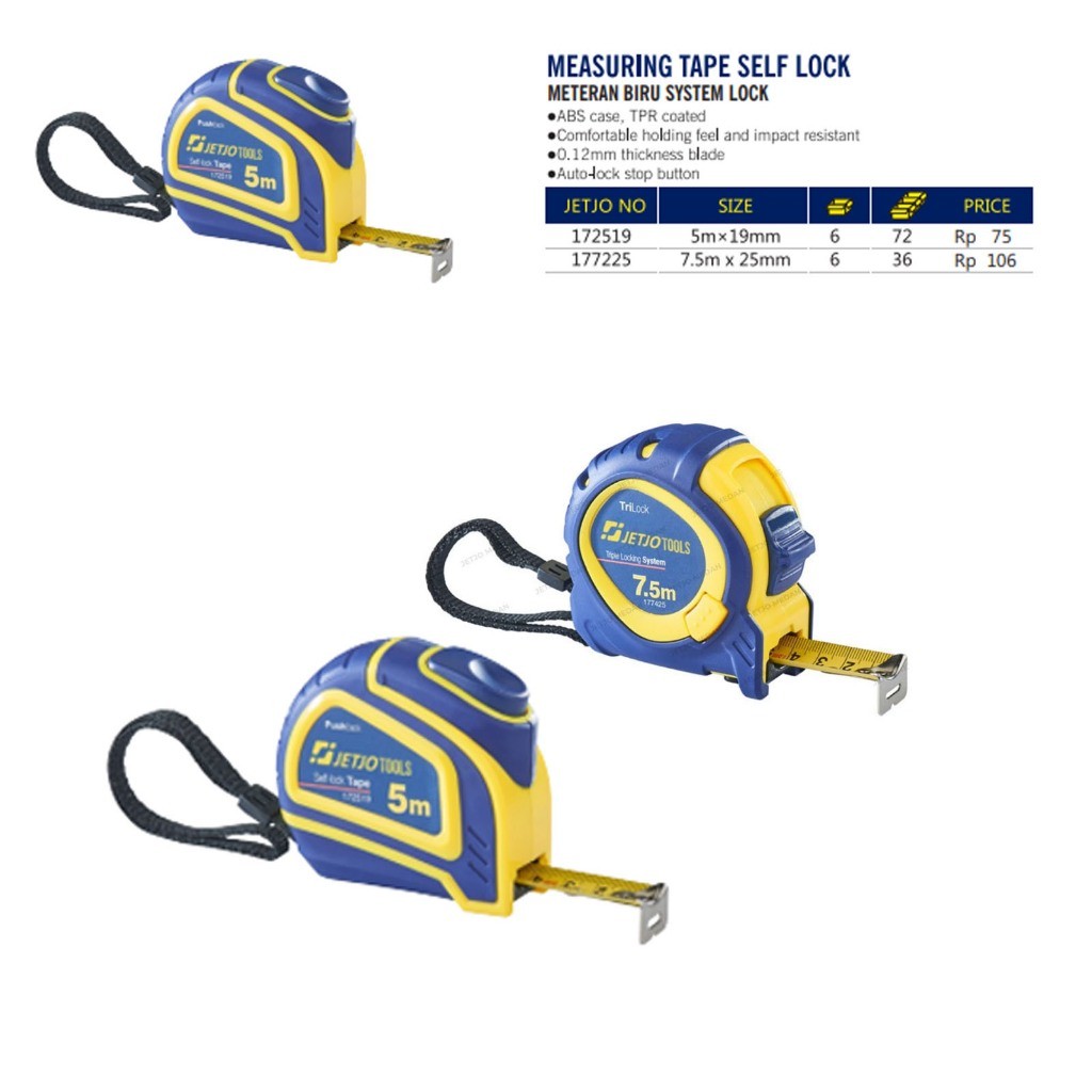 Lakoni Meter Self Lock Meter auto Key 7.5m และ 5 เมตร / Self Lock 7.5 ม. 5 เมตร JETJO TOOLS / LAKONI