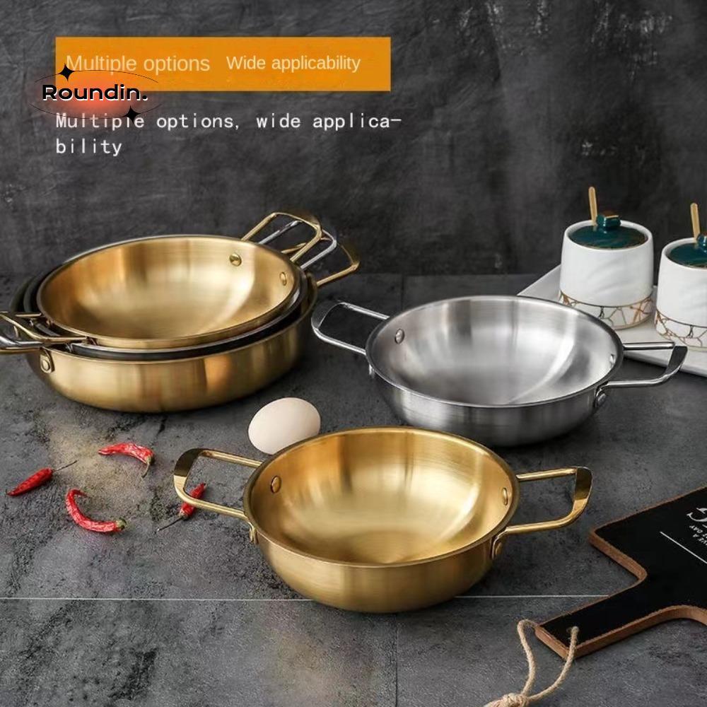 ROUNDIN หม้อข้าวอาหารทะเลเครื่องครัวหม้อแห้งสแตนเลส Paella Pan