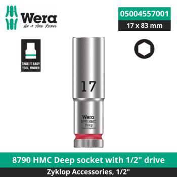 MATA Wera Wera 05004557001 - บิตถุงเท้าหกเหลี่ยมลึกเมตริก 1/2" ไดรฟ์ 17.0 x 83 มม. เครื่องมือ Wera