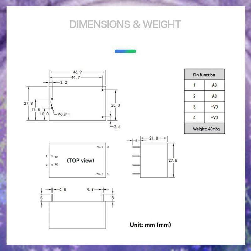 5PCS AC-DC โมดูลแยก AC DC Converter 220V ถึง 12V 10W AC DC โมดูลไฟ HLK-10M12