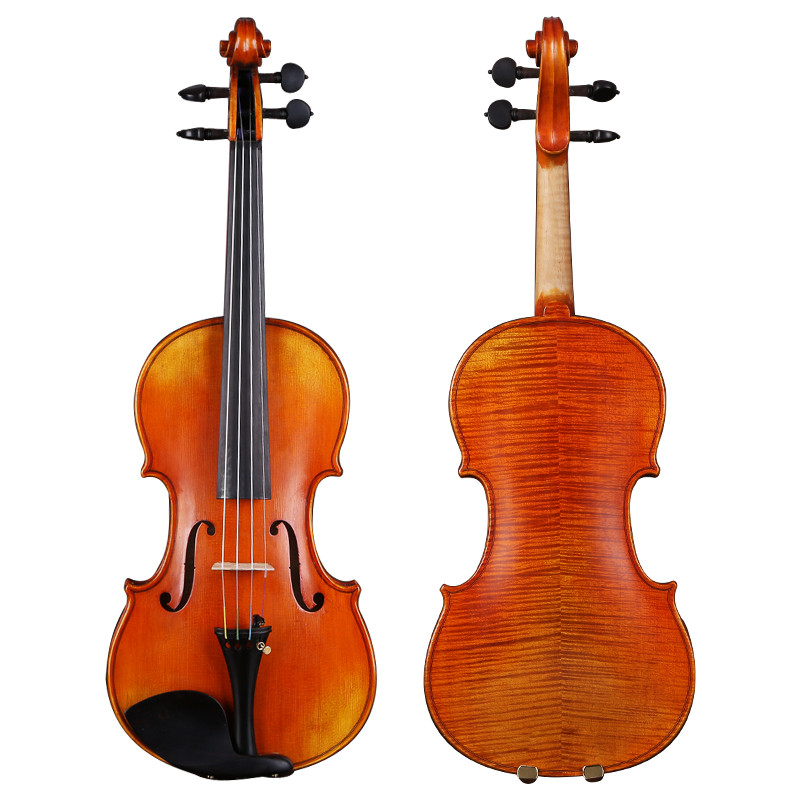 Qingge QV301G Preppy Performance ปริศนาไวโอลิน Tiger รูปแบบ Backplane Handmade ไวโอลิน Good Tone