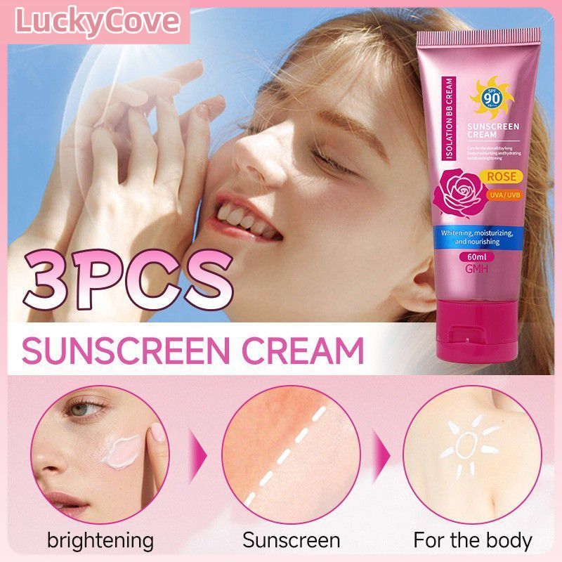 3 ชิ้น Lbls Brightening Rose ครีมกันแดด Multi-effect Repair Isolation Bb ครีม Moisturizer Oil Contro