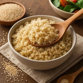 M 1กิโลกรัม ควินัวขาว White Quinoa (เม็ดใหญ่) ควินัวขาว ควินัว คีนัว ครีนัว ออร์แกนิค (organic)
