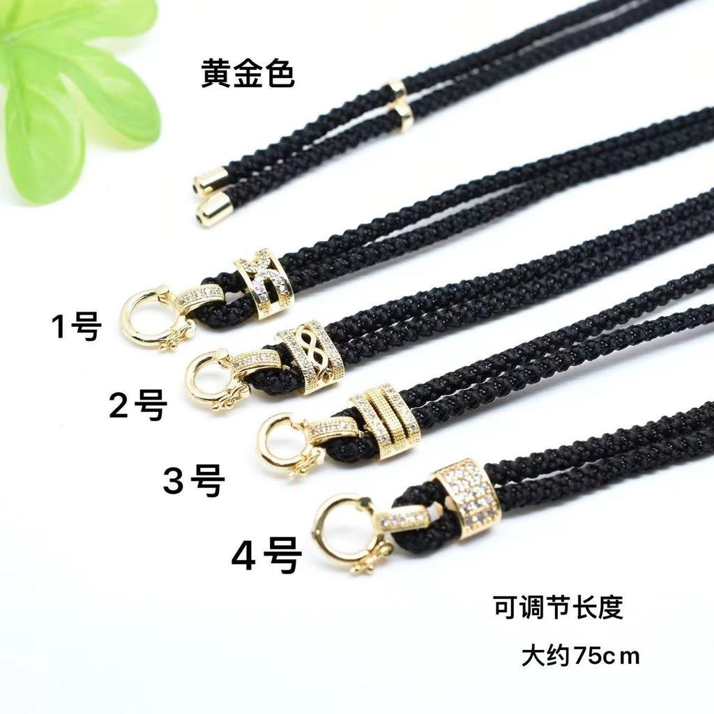 สร้อยคอพระพุทธเจ้าเคลือบขาว E18 พร้อมเชือกแขวนฝังหยก ขายส่งจี้ทองแดง จี้หยกเคลือบทองแท้ เชือกคุณภาพส