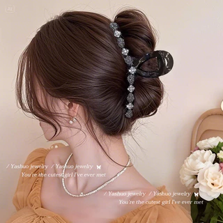 โบว์ขนาดใหญ่คว้าคลิปหญิงระดับไฮเอนด์รู้สึกกลับหัวผมฉลามคลิปแสงหรูหราดีงามกิ๊บหลายอุปกรณ์ผม