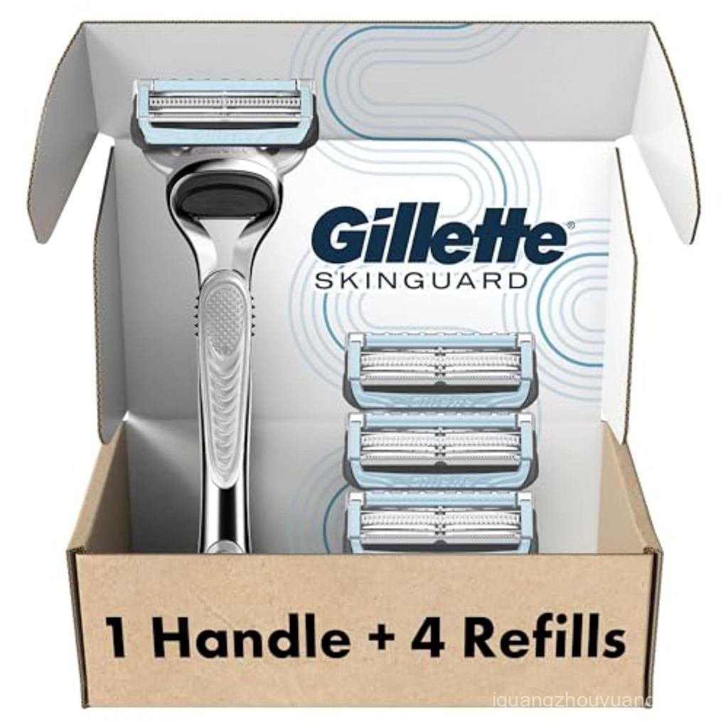 มีดโกน Gillette SkinGuard 1 Gillette Razor 4 รีฟิลมีดโกน ออกแบบสําหรับผู้ชายที่มีการระคายเคืองผิว มี