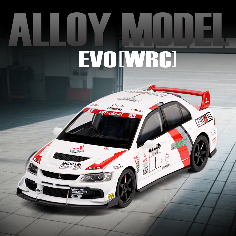 1: 32 Mitsubishi EVO รถรุ่นดึงกลับเสียงจําลอง EVO Series เครื่องประดับสะสมเด็กของขวัญ
