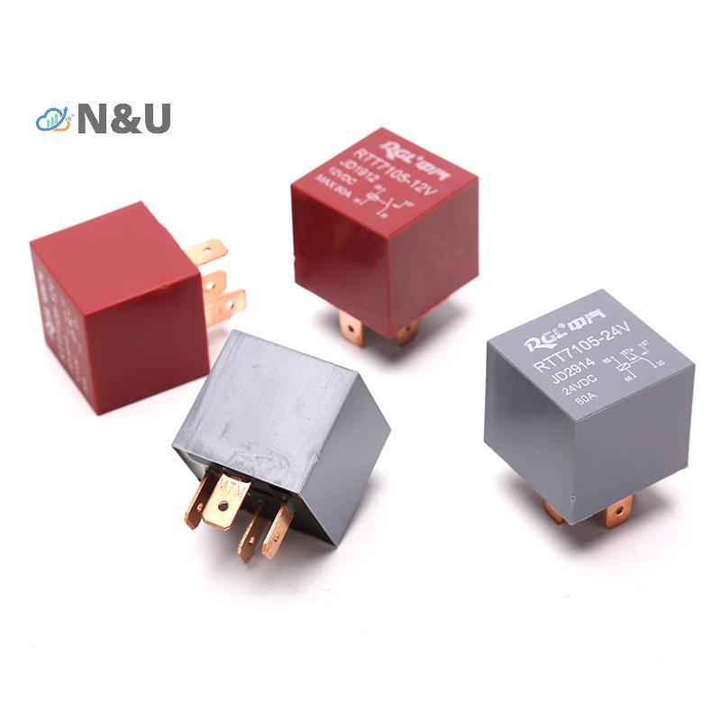 N&U กันน้ํา Heavy Duty รีเลย์ 4/5Pin DC 24V 12V 80A ไฟหน้ารถยนต์รีเลย์