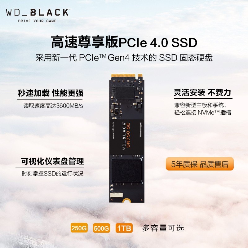 WD/Western Data SN750 SE sn770 850 Solid State Drive 1t m2 nvme 500g pcie4.0