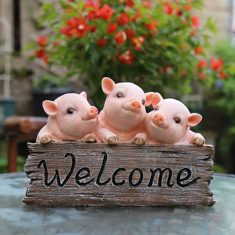 【พร้อมส่ง】หมู /ของแต่งบ้าน/สวน /ตกแต่งสวน สวน ของชํา ลานเครื่องประดับขนาดเล็กตกแต่งสวนแบรนด์สร้างสรรค์งานฝีมือเรซินแบรนด์ต้อนรับเครื่องประดับลูกหมู