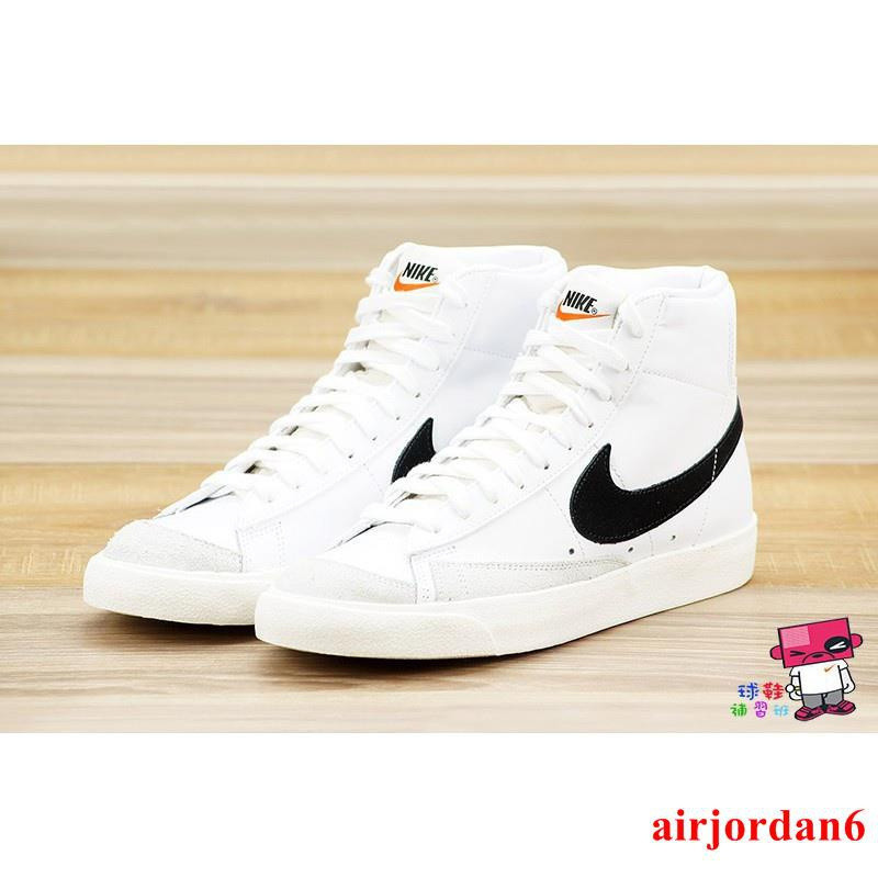 Nike Blazer Mid 77 Vintage สีดําและสีขาว Retro Basic ชาย BQ6806-100