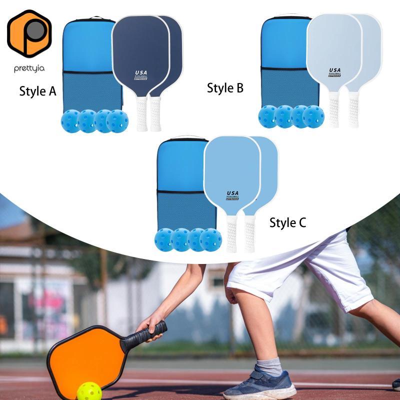 Prettyia 2x Pickleball Paddles Pickleball Racquets การฝึกอบรมการแข่งขัน 4 ลูกสําหรับ Consistency Control อุปกรณ์กีฬาผู้ชายผู้หญิง