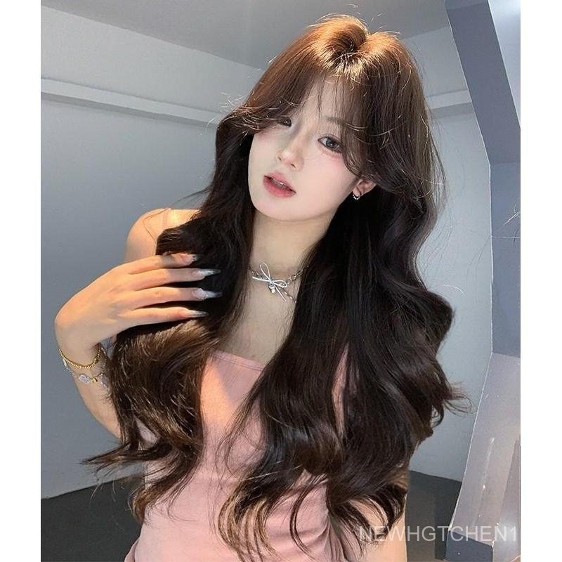 GDS Wigs วิกผมลอนสีน้ำตาลเข้ม ไม่มีหน้าม้า (ยาว 72 cm)