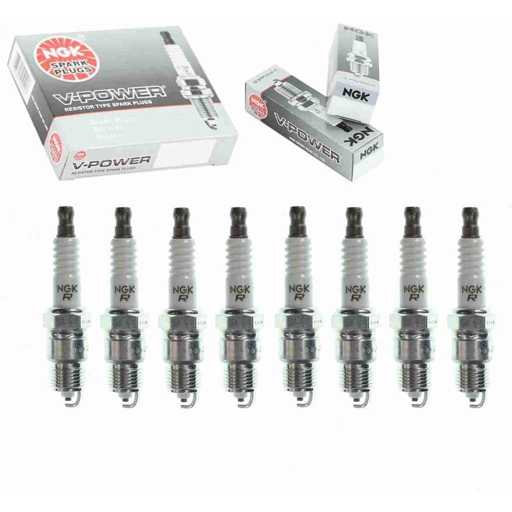 หัวเทียน NGK V-Power 8 ชิ้นเข้ากันได้กับ Ford E-350 Econoline 5.0L 5.8L 6.6L 7.5L V8 1975-1996