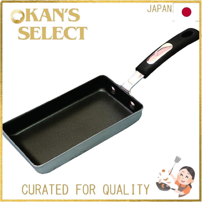 Versatile Tamagoyaki Frying Pan with Lid - Non-stick, Silicone-Resistant, 9x18cm / 13x18cm, Durable 