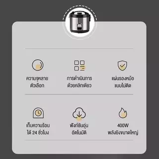 หม้อหุงข้าว 2 ลิตร เคลือบเทปล่อน หม้อข้าว หม้อหุงข้าวไฟฟ้า rice cooker อเนกประสงค์ หม้อหุงข้าวเล็ก