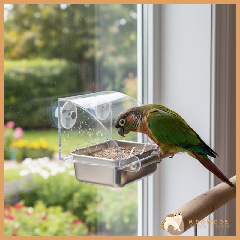WOW Durability สแตนเลสป้องกันการรั่วไหล Bird Feeders ชามสําหรับนกแก้วนกแก้ว