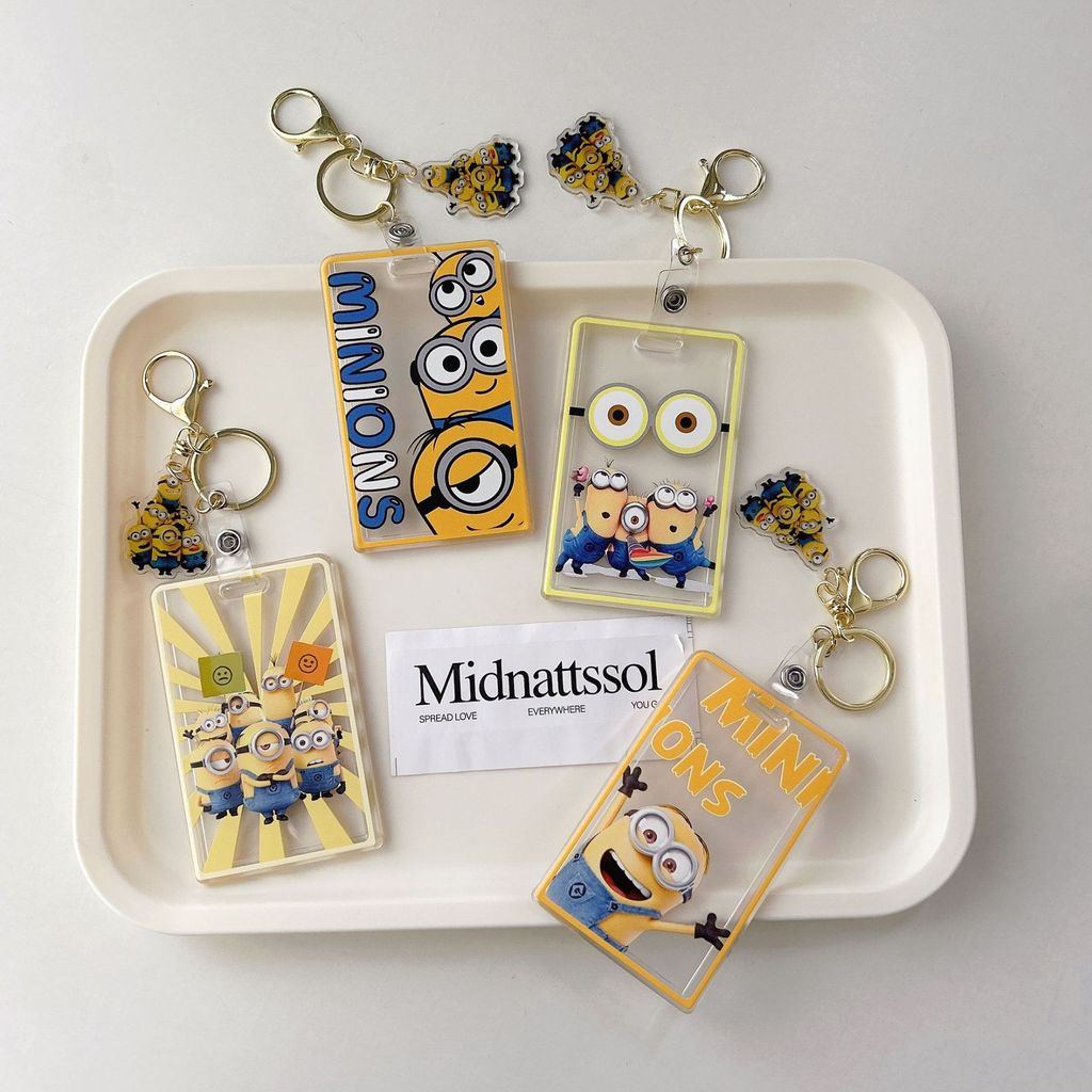 ที่ใส่บัตร Minions Ezlink Card Case Keychain Bus Card Credit Card Holder