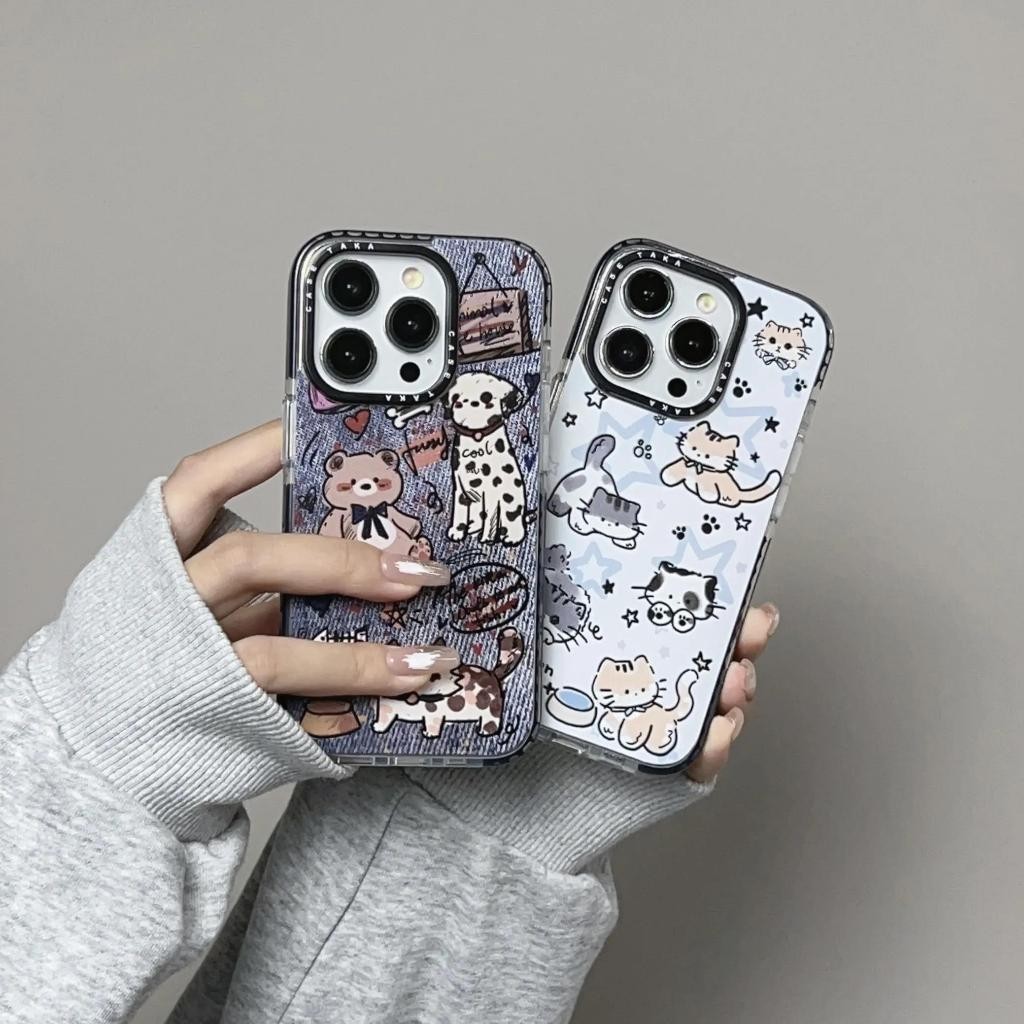 เคสโทรศัพท์มือถือ TPU นิ่ม แบบใส กันกระแทก ลายแมวน่ารัก สําหรับ iPhone 15 11 11 15pro