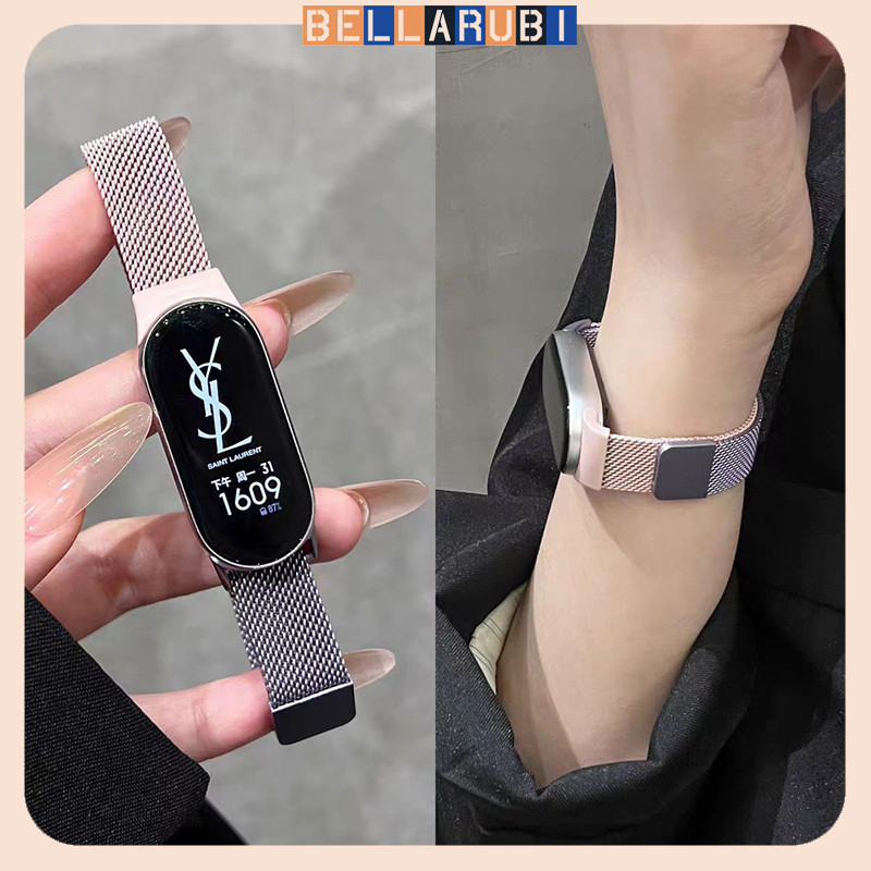 Milanese ห่วงสายโลหะ for Smartwatch Xiaomi Mi Band 10 9 8 อุปกรณ์เสริมแถบสแตนเลส for Mi Smart Band 1