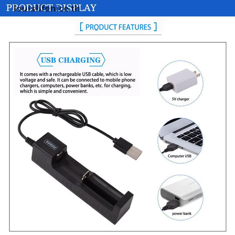 LNTH USB Smart Single Slot Charger สําหรับ 18650 และ 26650 3.7V-4.2V HOT
