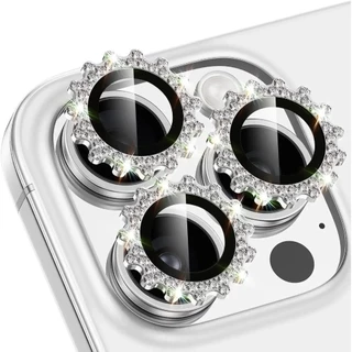 Bling เงา 3D เกียร์โลหะเพชรกล้องด้านหลังป้องกันแหวนสําหรับ iPhone 17 11 12 13 14 15 16 Pro Max Plus Air Mini แฟชั่น HD คลุมทั้งหมดเลนส์กระจกนิรภัย Anti Scratch ฟิล์ม