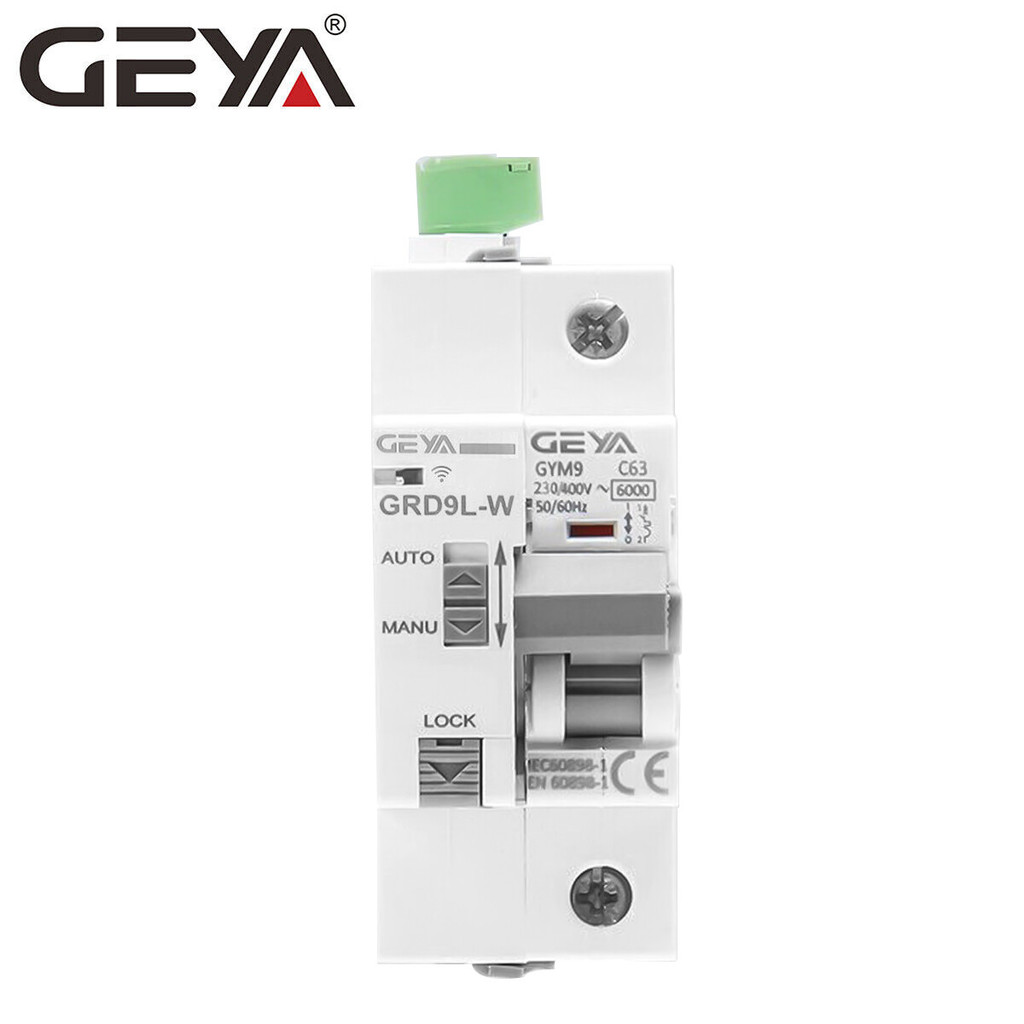 GEYA GRD9L-W-GYM9-1P Tuya WIFI สมาร์ท Circuit Breaker 1P 6-63A MCB พร้อมวงจรป้องกัน