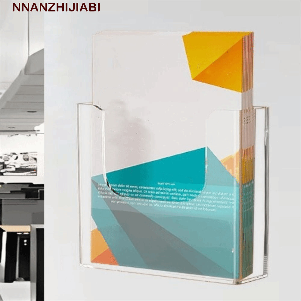 NANZHIJIABI แฟ้มติดผนัง, ชั้นวางพลาสติก A4/A5 ชั้นเก็บของอะคริลิค, เครื่องเขียนชั้นเดียวผู้ถือโฟลเดอร์เอกสารวางแฟ้มโปร่งใสโฮมออฟฟิศ