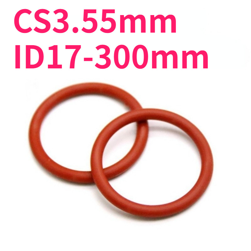 แหวนซีลโอริงซิลิโคนสีแดง CS3.55 มม.* ID17-300 มม.แหวนกันน้ําทนอุณหภูมิสูงปิดผนึกส่วนประกอบ999-MB