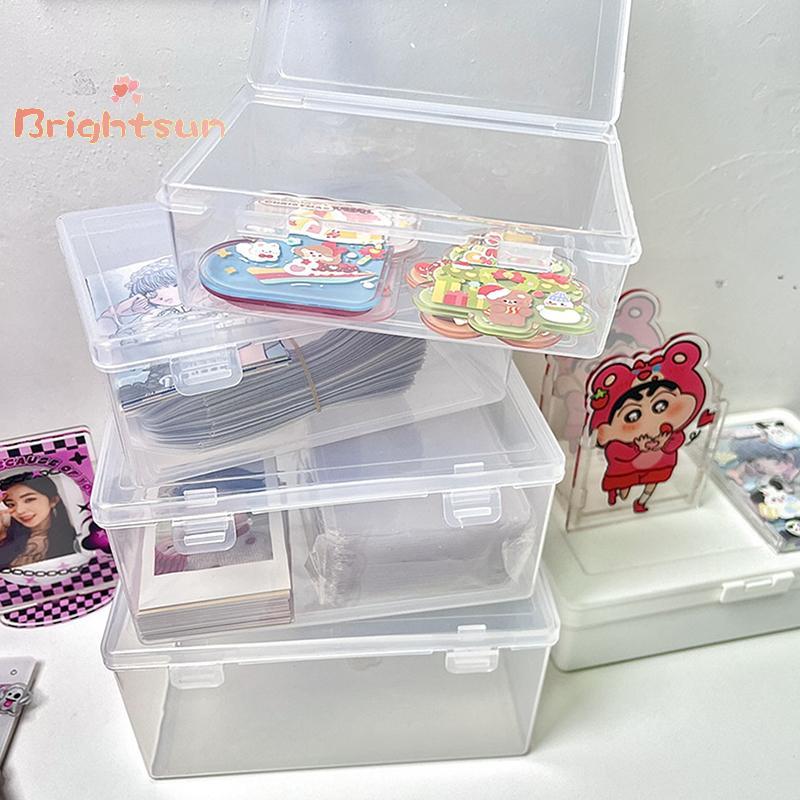 [BT-t] INS กล่องเก็บของพลาสติกใส Photocards Holder Desk Storage Organizer Classification Box เครื่องเขียนใหม่