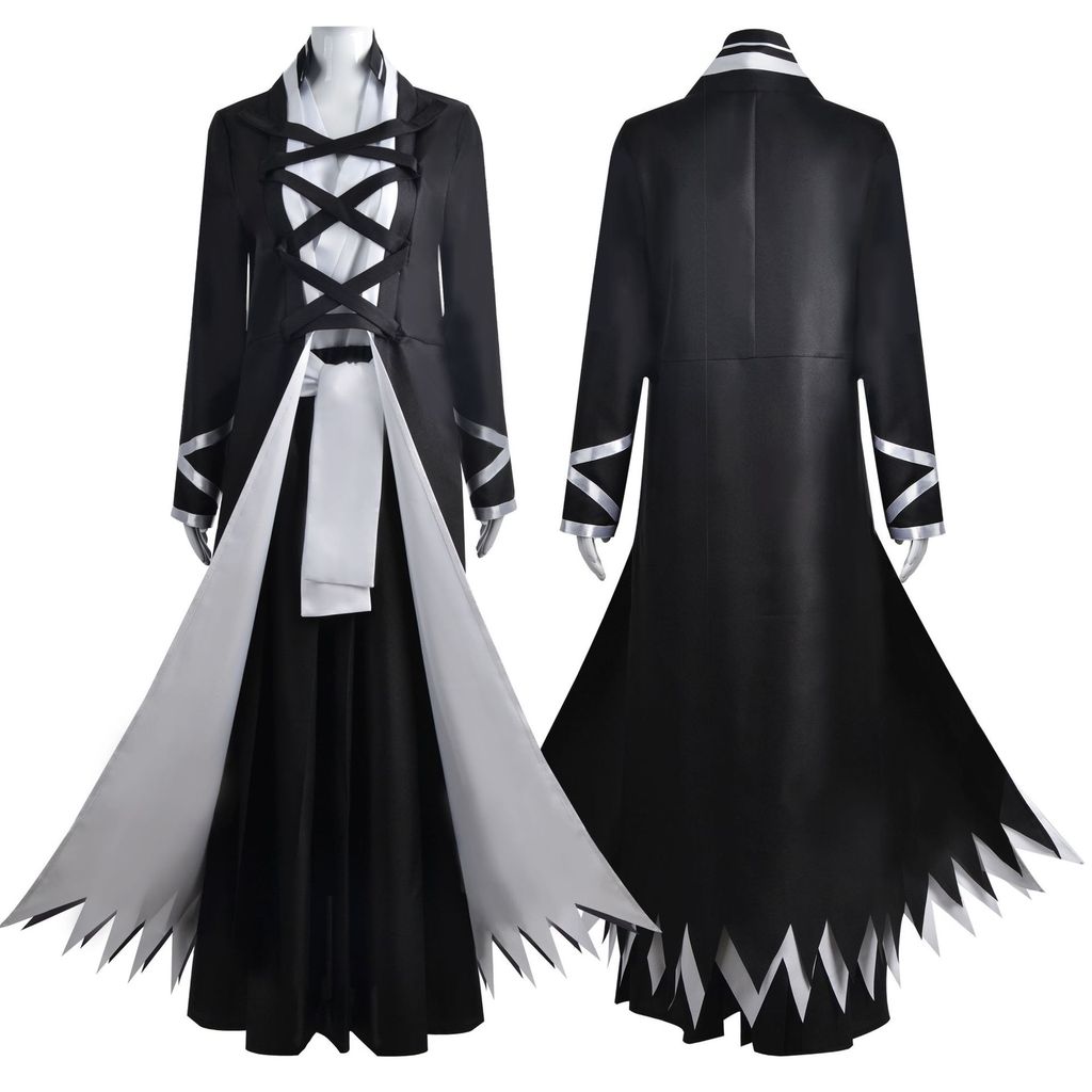Death Cosplay Clothes Ichigo Kurosaki Cos Costume All Solution Cloak Ichigo Kurosaki Cloak Robe Cos 