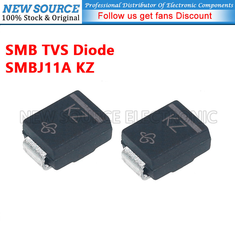 [20-100 ชิ้น] SMBJ11A KZ SMB TVS Diode SMD Transient แรงดันไฟฟ้า Suppessor Diode แหล่งใหม่