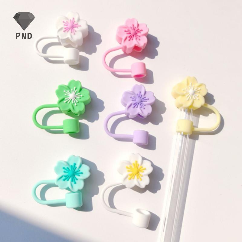 PND ดอกไม้ฟางหมวกซิลิโคนฟางเคล็ดลับฝาปิด 10 มม.ป้องกันฝุ่นฟาง Topper สําหรับ Stanleys ถ้วย Party Decor raoog