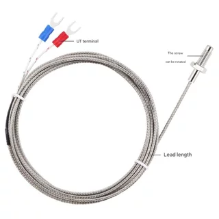 K-Type M6 สายยาว 0.5m/1m/2m/3m/5m สายเทอร์โมคัปเปิ้ล เซนเซอร์วัดอุณหภูมิ (0 to 400°C) Temperature Sensor Probe Cable ...